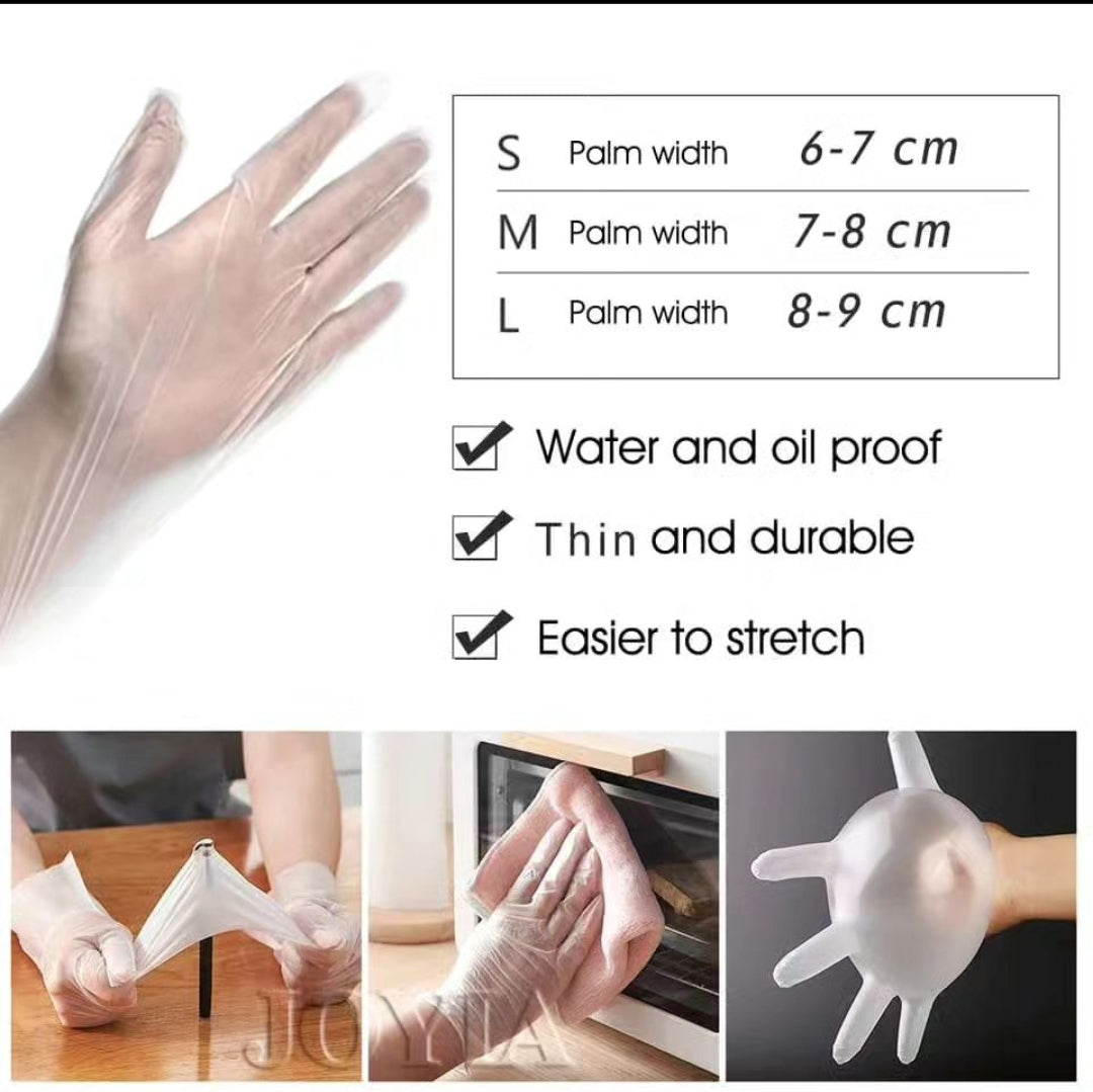 TPE Plastic Gloves - - a pack of 100pcs