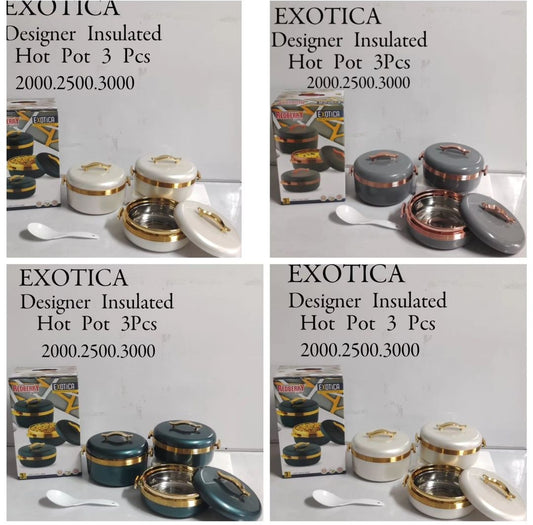 3pcs Premium Range Plastic Designer Hotpot