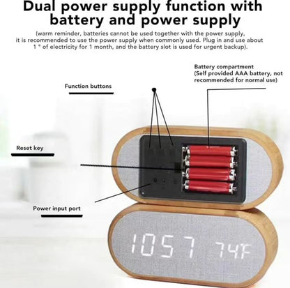 Wooden Digital Alarm Clock