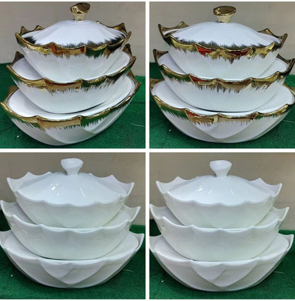 3pcs Ceramic Boat  Serving Bowls