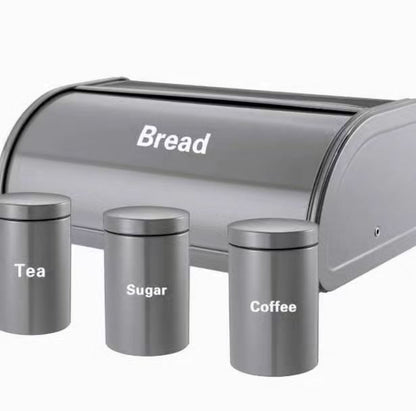 Bread Storage Bin With 3pcs Canisters