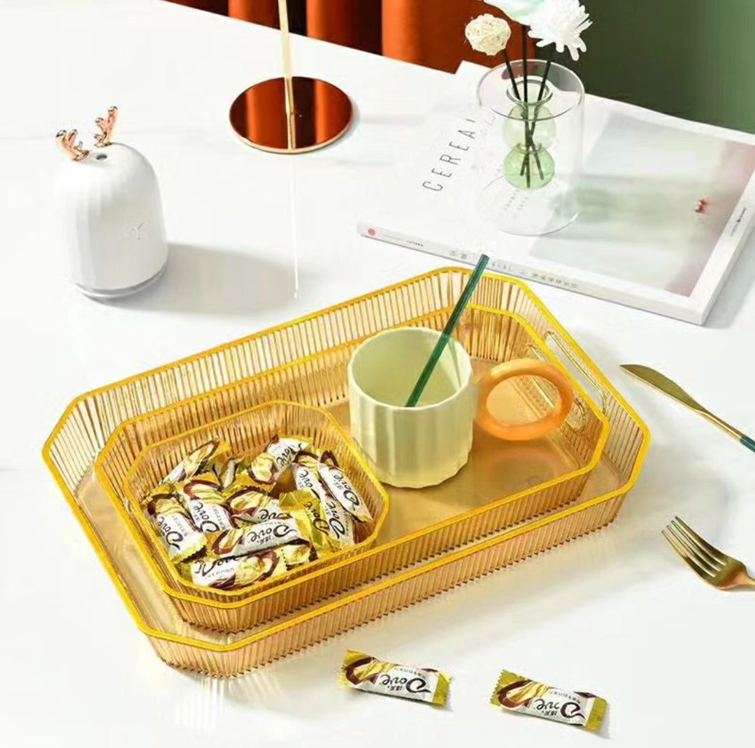 3Pc  Rectangular Trays Set