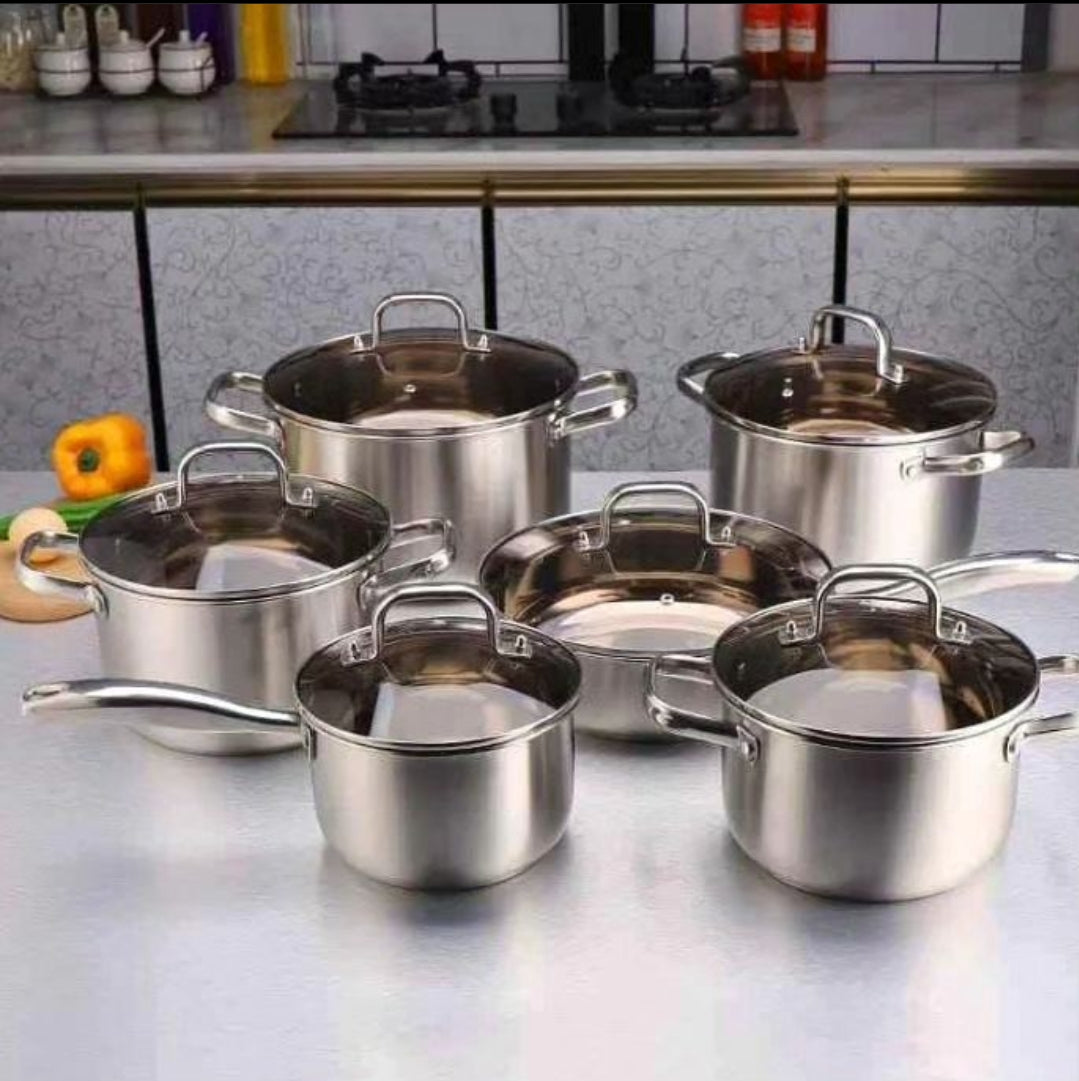 12 PCs Stainless steel cookware set