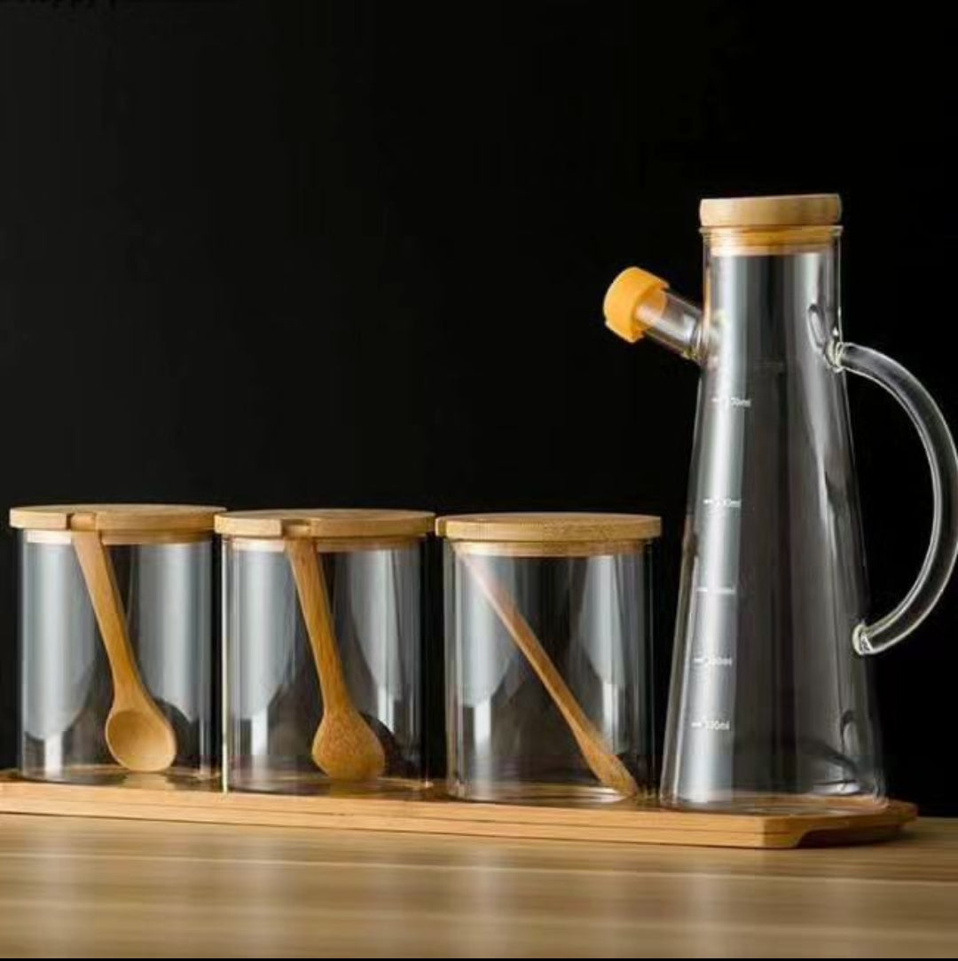 3pcs Glass Canister Set