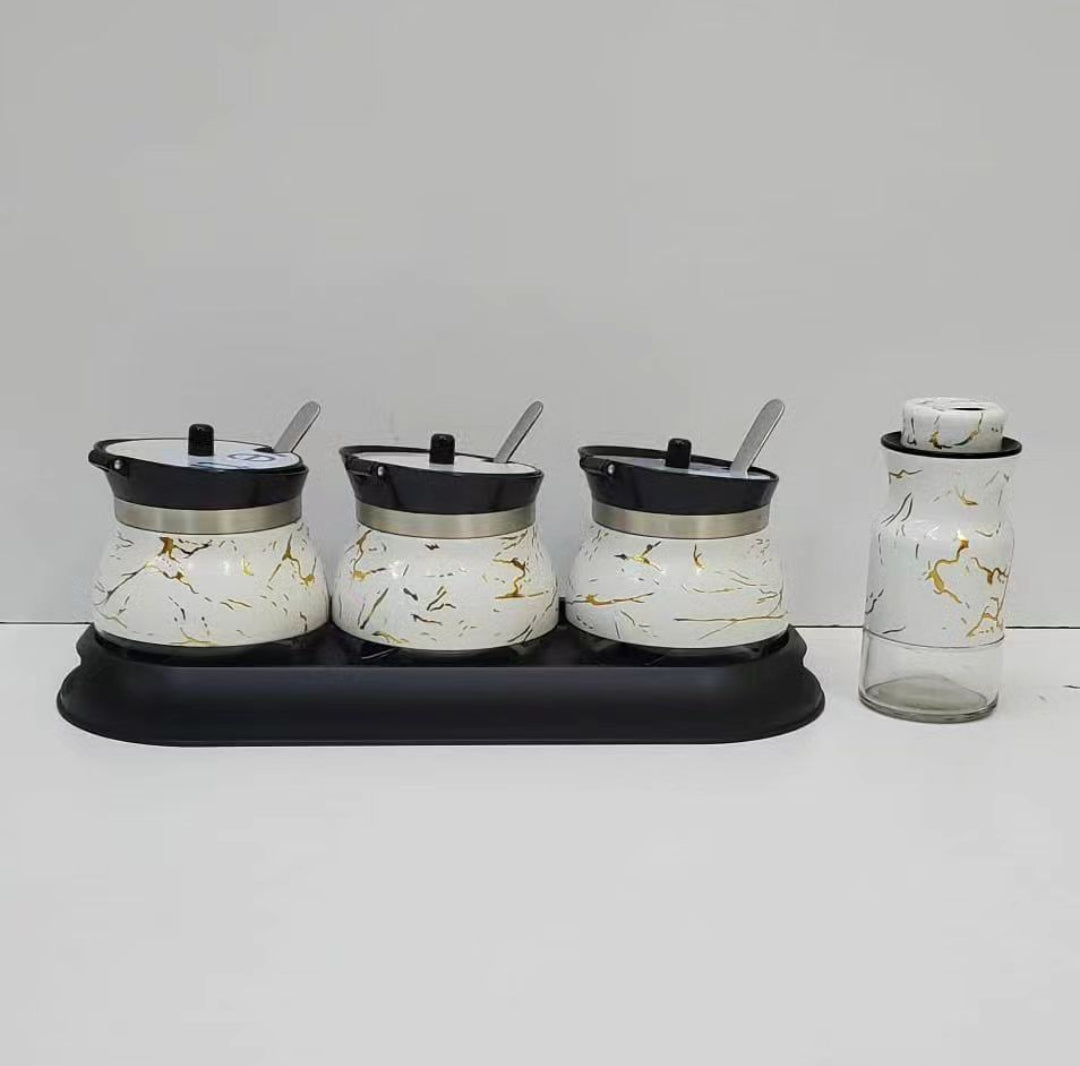 3pc Condiments Set + 1pc Salt Shaker