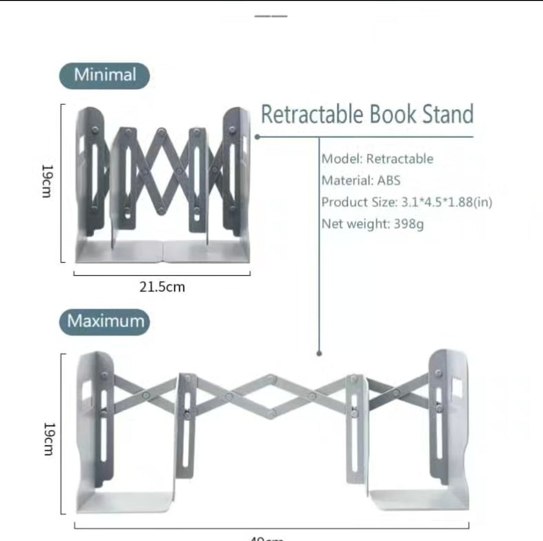 Retractable Bookends  Shelves Support Stand