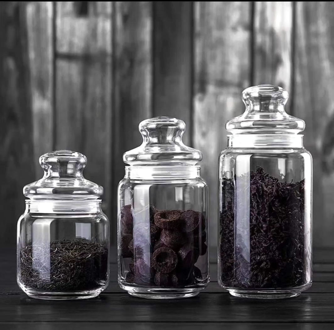 3pcs Glass Pop Jars