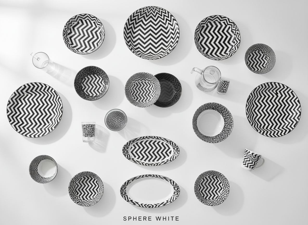 Luminarc Ambiente Sphere White Dinner Set 46 Pieces -V1568