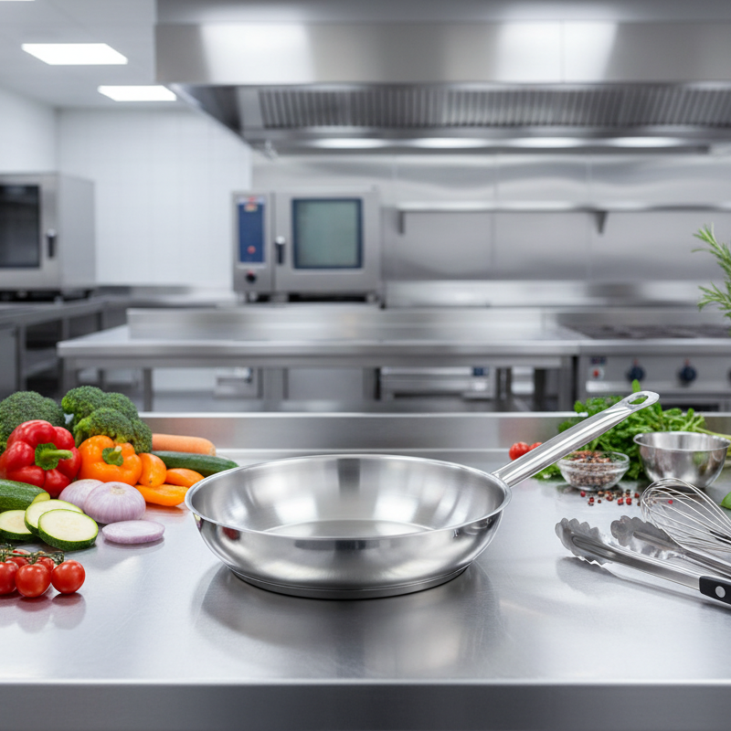 A SoulChef SS443 (HM-BA565) stainless steel frying pan, 24 cm diameter, 5 cm deep