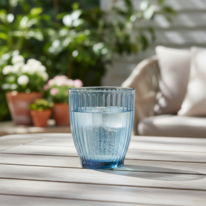 Blue glass tumbler 340ml Luminarc Ricky Line Mazarine set of 24