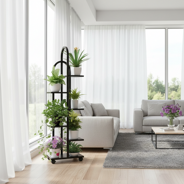 7-Tier Arched Plant Stand with Wheels
