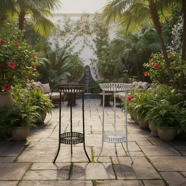 2-Tier Wrought Iron Flower Stand