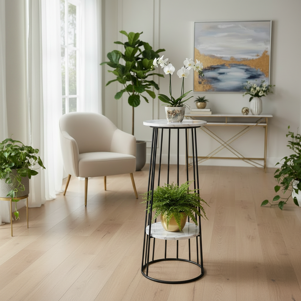 2-Tier Birdcage Cylindrical  Plant Stand