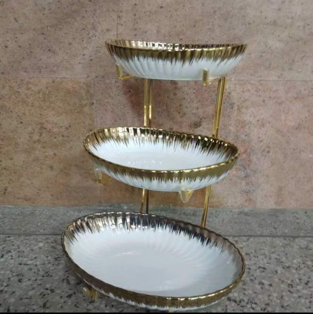 3Tier Nordic Ceramic Fruit/Snack Stand