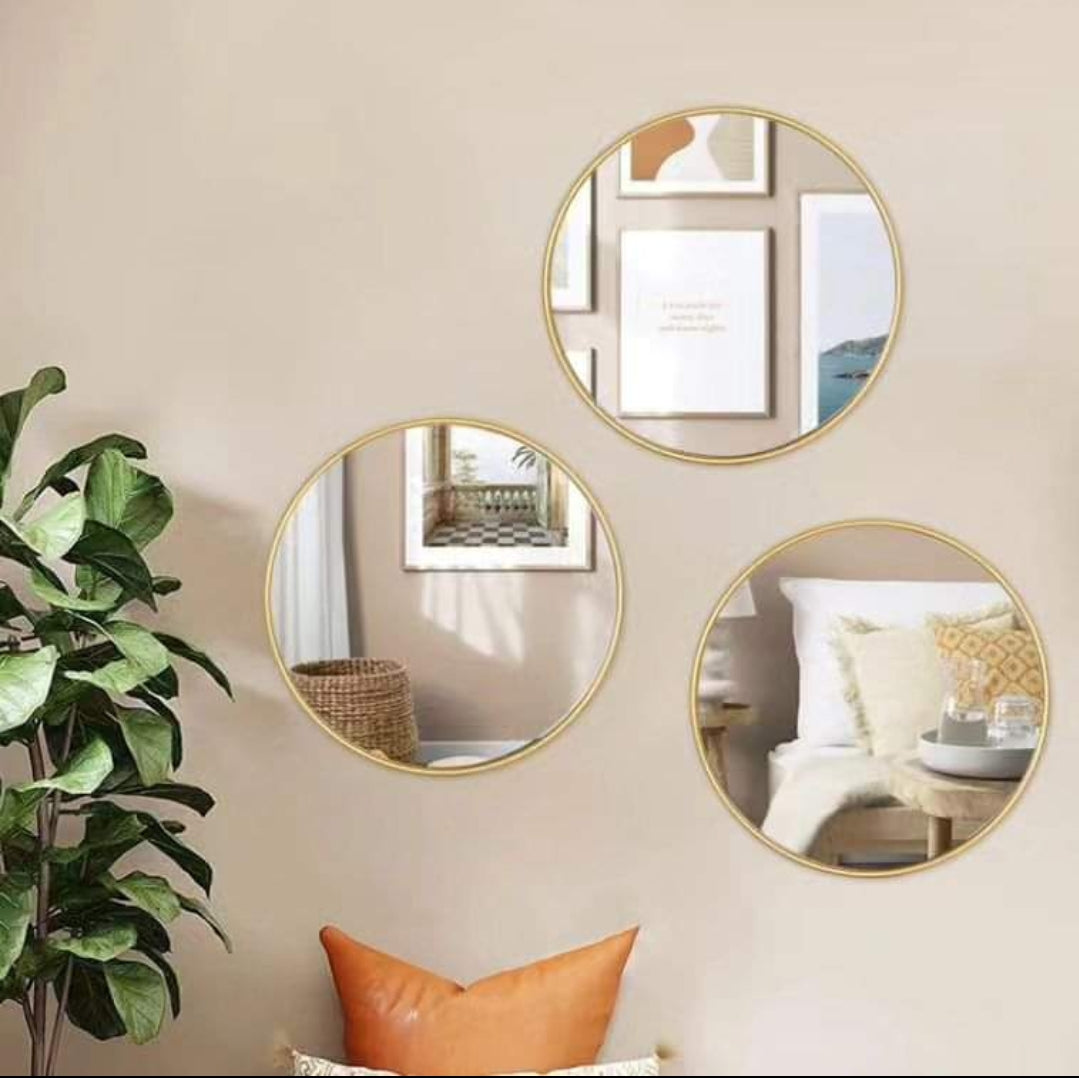 3 in 1 wall round mirror - a set.
