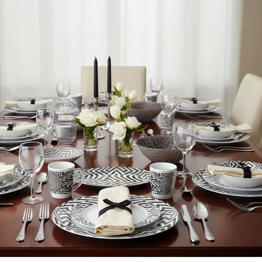 Luminarc Ambiente Sphere White Dinner Set 46 Pieces -V1568