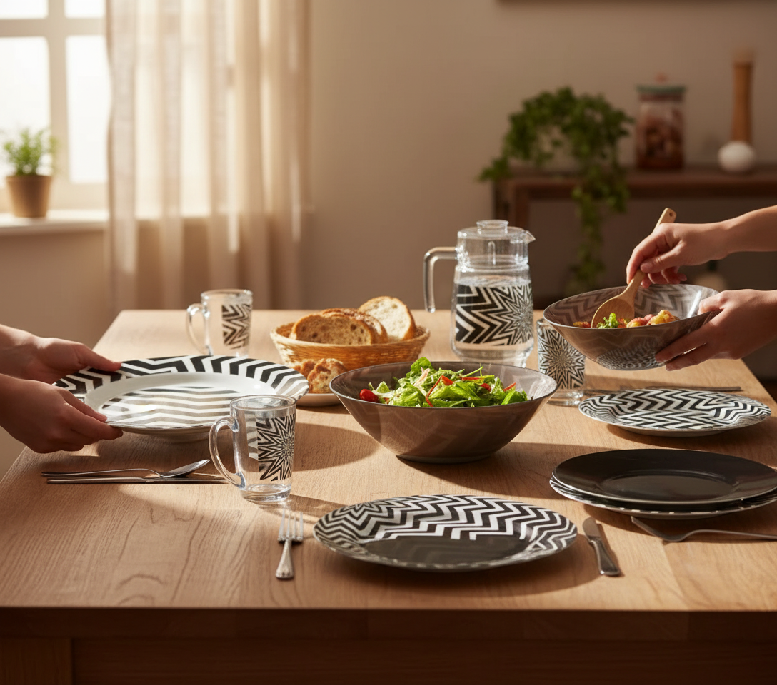 Luminarc Ambiente Sphere White Dinner Set 46 Pieces -V1568