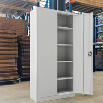 Steel Stationery Cabinet with Adjustable Shelves and Lock