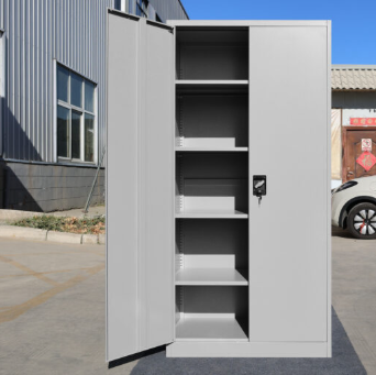Steel Stationery Cabinet with Adjustable Shelves and Lock