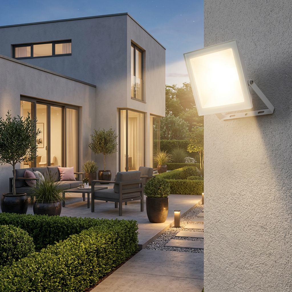 50W Slim White LED Flood Light Daylight IP65 SL 3079-05-WH-DL
