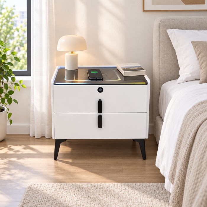 Two-Drawer Nightstand with Wireless Charging
