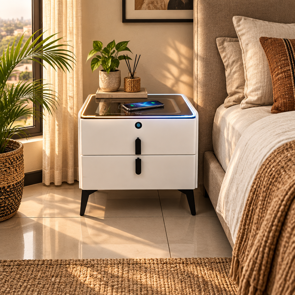 Two-Drawer Nightstand with Wireless Charging