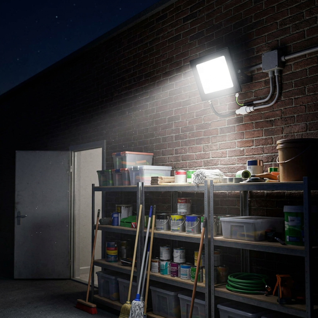 50W Black LED Floodlight Warm White 2700K IP65 4kV Surge Protection SL 3079-05-BK-WW
