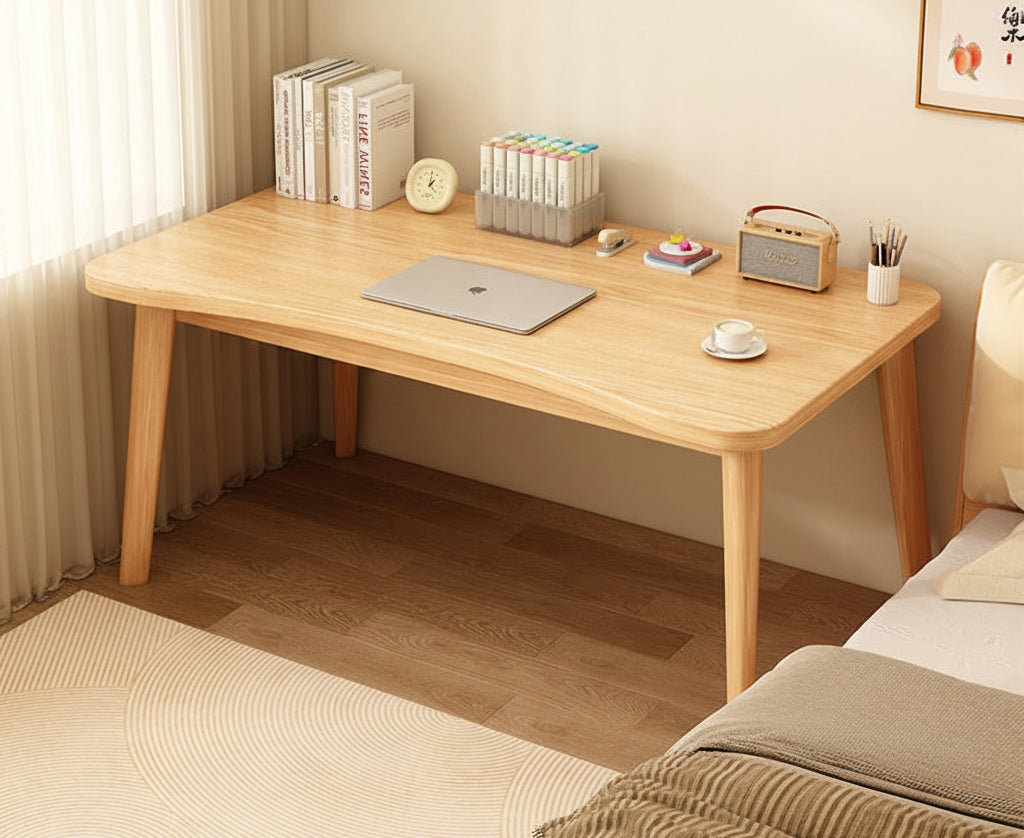 Gemelli Collections wooden computer desk and study writing table measuring 140cm length, 60cm width and 73cm height