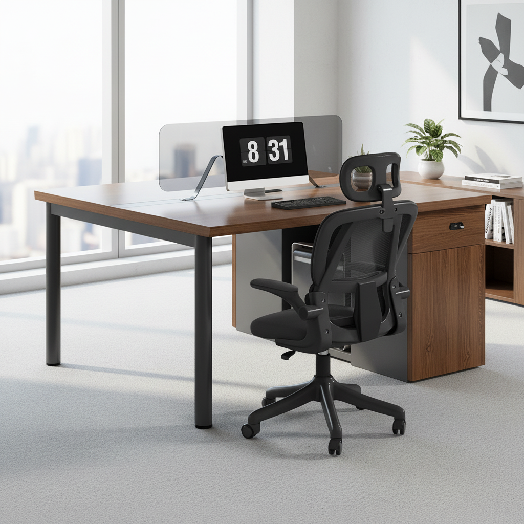 Gemelli Collections double workstation desk measuring 127cm width, 120cm length and 107cm height for office and workspace use
