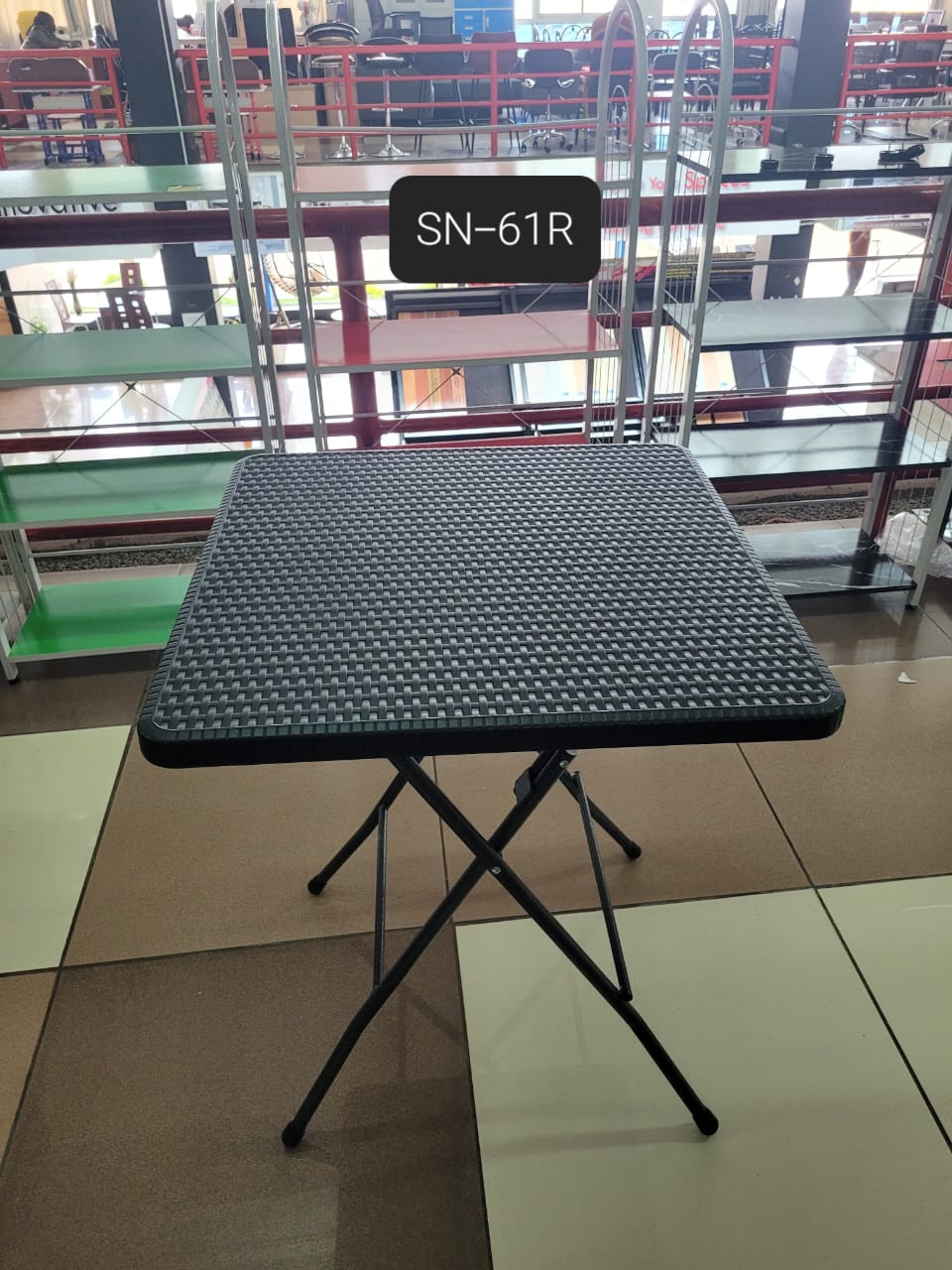 Square Folding Plastic Table with Steel Legs  SN-61R