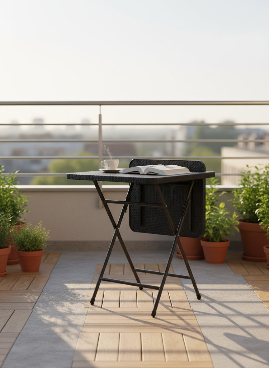 Square Folding Plastic Table with Steel Legs  SN-61R