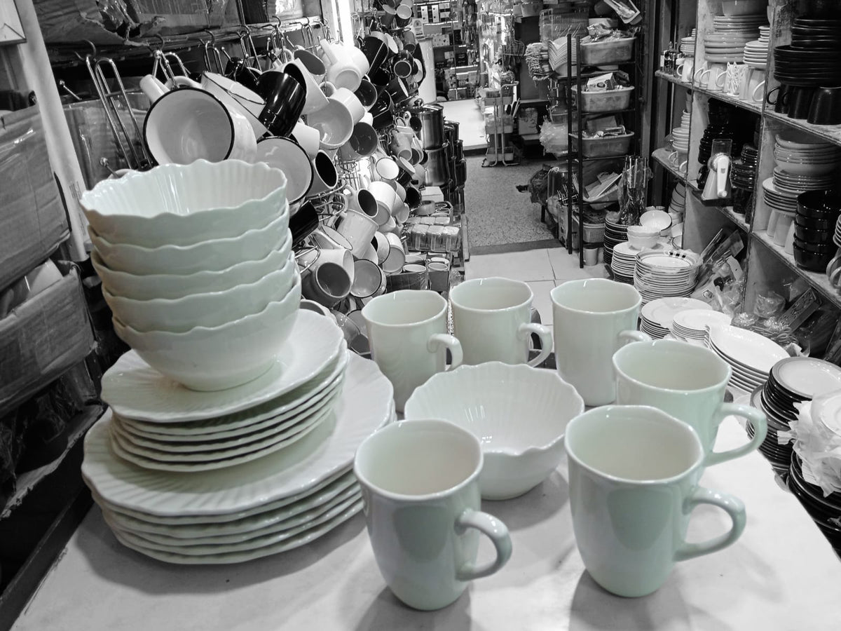 Ceramic Dinner Set with Mugs, Side Plates, Bowls and Dinner Plates 16 Piece and 24 Piece Options