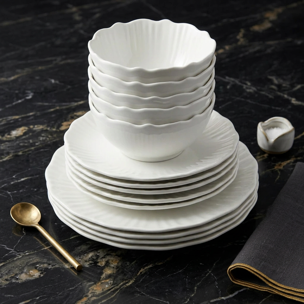 Ceramic Dinner Set with Mugs, Side Plates, Bowls and Dinner Plates 16 Piece and 24 Piece Options