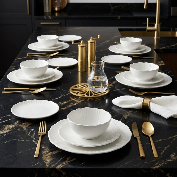 Ceramic Dinner Set with Mugs, Side Plates, Bowls and Dinner Plates 16 Piece and 24 Piece Options