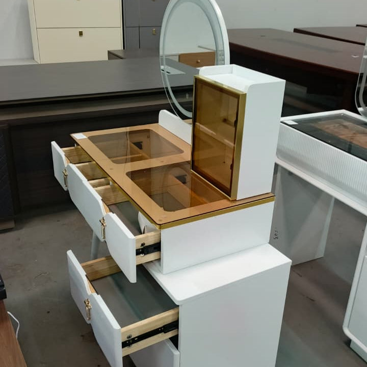 Vanity Dressing Table with LED Mirror and Multiple Storage Drawers