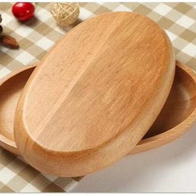 Wooden Dough Basin and Salad Bowl, Oval Wooden Mixing Bowl