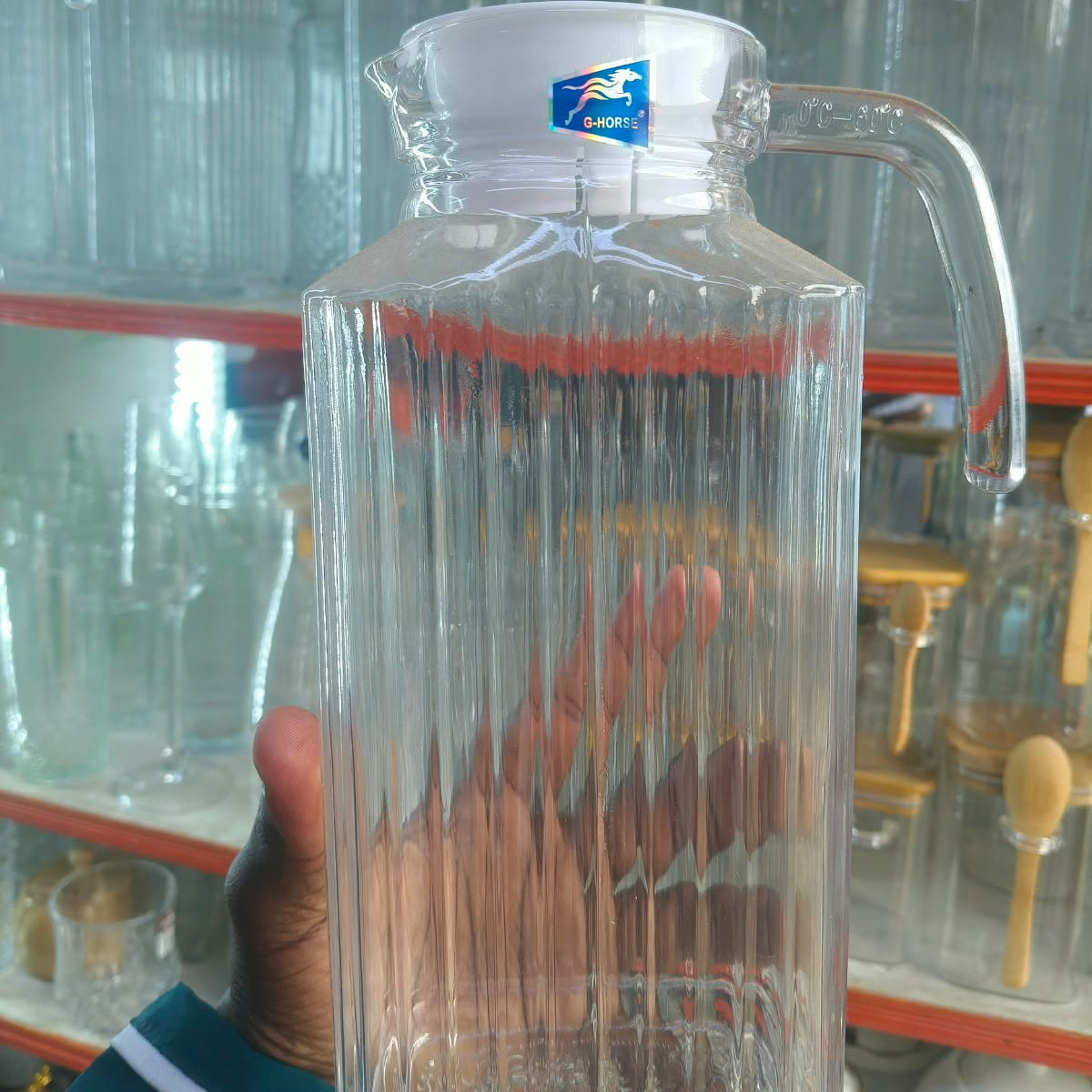 1.8L Ribbed Juice and Water Jug for Home and Dining