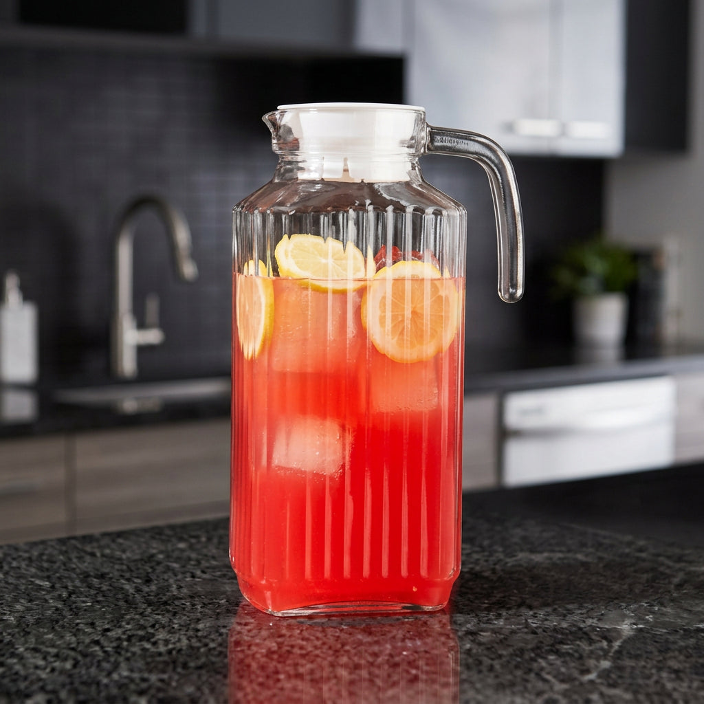 1.8L Ribbed Juice and Water Jug for Home and Dining