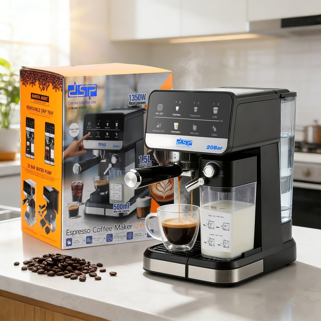 20-Bar Espresso Coffee Maker with Automatic Milk Frothing System