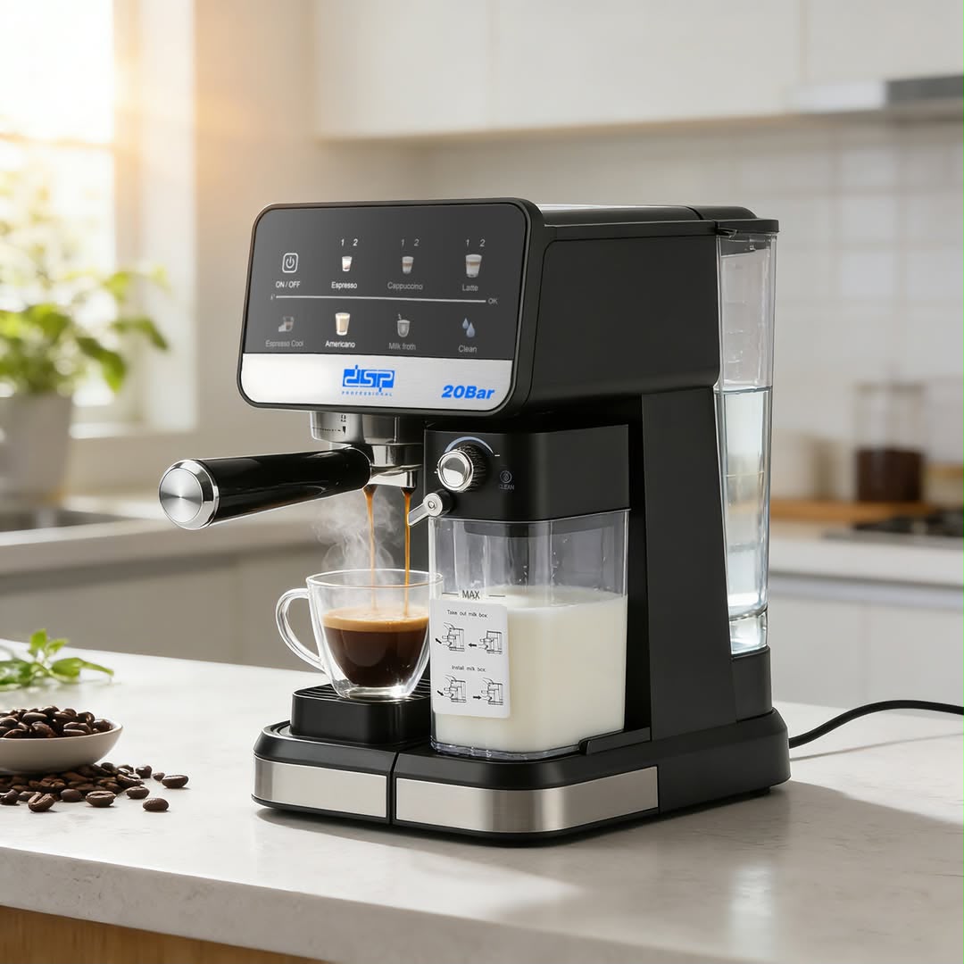 20-Bar Espresso Coffee Maker with Automatic Milk Frothing System