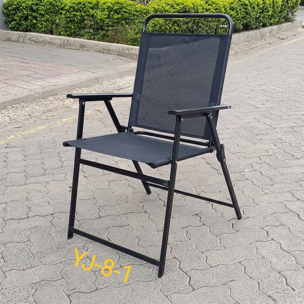 Portable Foldable Outdoor Dining and Patio Chair with Armrests