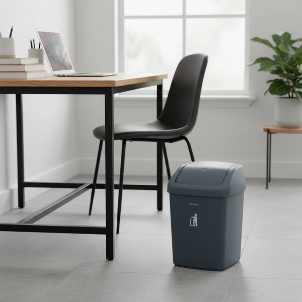 Printed Plastic Swing Bin With Removable Lid