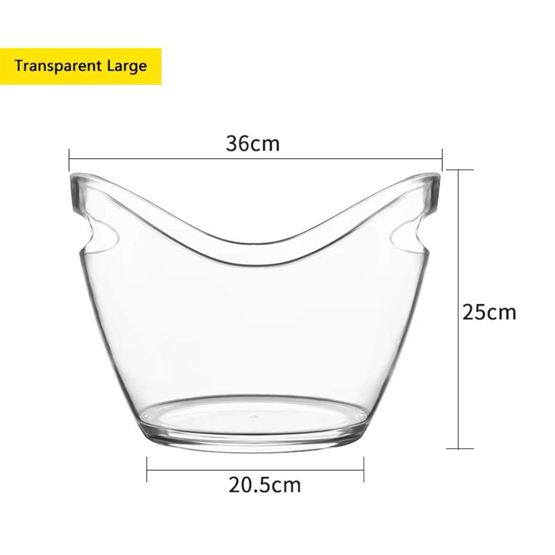 Clear Ice Bucket Rectangular Shape Clear Acrylic Ice Buckets with Handles – gemelli-collections