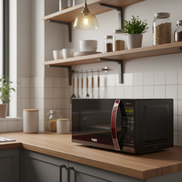 von 20l digital solo microwave oven 700w black touch control kitchen appliance auto cook menus compact microwave with digital display