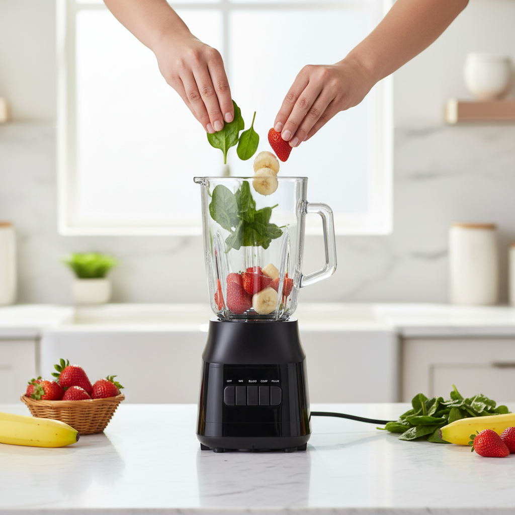 Midea 1.5L 600W blender with glass jar and grinder attachment