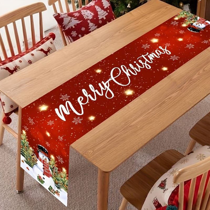 Christmas linen table runner set with 5 matching table mats, runner 33 × 183cm, available in Nairobi, Kenya