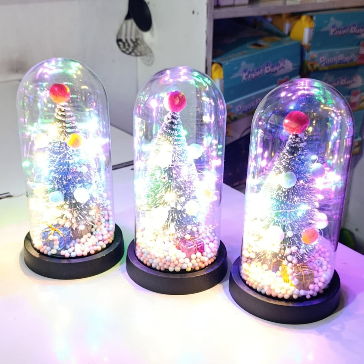 Christmas tree glass dome decoration with Santa Claus and LED lights available in Nairobi, Kenya