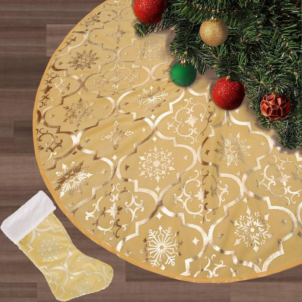 Christmas tree skirt and stockings set, gold, available in Nairobi, Kenya