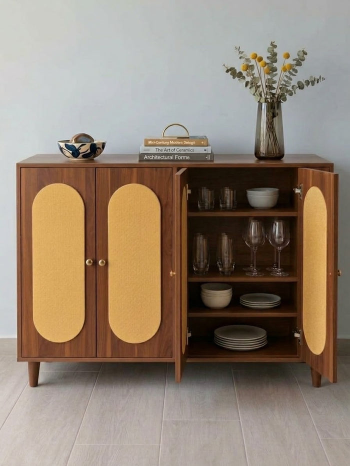 Credenza buffet cabinet made from heavy-density board, measuring 140 cm wide, 40 cm deep and 100 cm tall, available in Nairobi, Kenya.