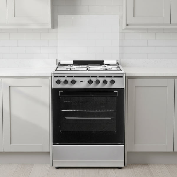 von 60x60 freestanding cooker 4 gas burners electric oven semi inox kitchen stove cast iron pan support multifunction cooker